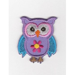 Iron-on Embroidery Sticker - Pink and Turquoise Owl